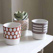 Load image into Gallery viewer, Creative Desktop Cement Ceramic Flower Pot Round
