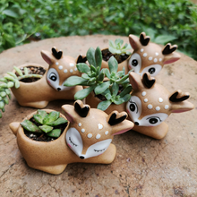 Load image into Gallery viewer, Hand Painted Elk Ceramic Ornament Succulent Flower Pot

