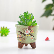 Load image into Gallery viewer, Hand Carved Ceramic Succulent Flower Pot
