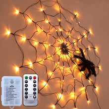 Load image into Gallery viewer, Halloween Led Spider Web String Light 5v Remote Control 8 Modes Net Mesh Atmosphere Lamp Outdoor Indoor Party Decor Led Light
