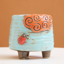 Load image into Gallery viewer, Personality Small Ceramic Stoneware Relief Hand-painted Succulent Flower Pot
