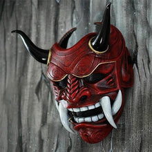Load image into Gallery viewer, Halloween Latex Red Face Mask With Fangs
