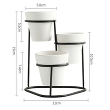 Load image into Gallery viewer, Simple iron frame ceramic flower pot
