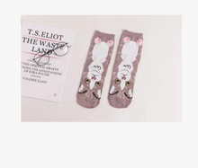 Load image into Gallery viewer, Spring and autumn new cartoon straight socks female adult animal cute female socks cat cotton socks in stockings
