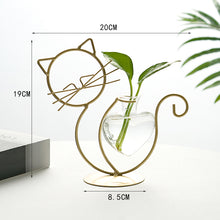 Load image into Gallery viewer, Simple Cat Iron Flower Hydroponic Vase
