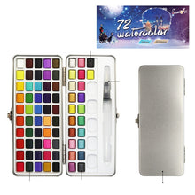 Load image into Gallery viewer, Portable Pearlescent Fluorescent Concentrated Solid Watercolor Paint Set
