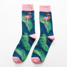 Load image into Gallery viewer, Crane flamingo cotton tube men's socks

