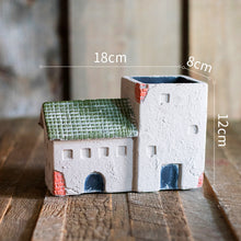 Load image into Gallery viewer, Holy Island Hut Small House Concrete Flower Succulent Flower Pot
