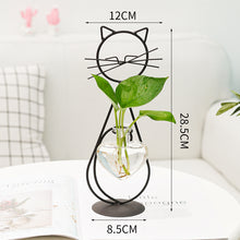 Load image into Gallery viewer, Simple Cat Iron Flower Hydroponic Vase
