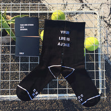 Load image into Gallery viewer, Letter tide brand solid color tube cotton socks

