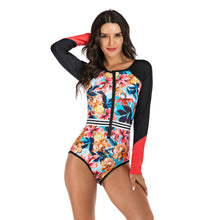 Load image into Gallery viewer, One-piece long sleeve women's swimwear
