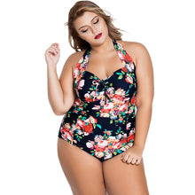 Load image into Gallery viewer, Women's Halterneck Sexy Gathered Plus Size One-piece Swimsuit
