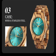 Load image into Gallery viewer, Quartz watch made of wood and steel buckle
