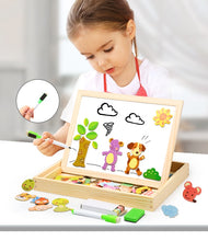 Load image into Gallery viewer, Wooden Magnetic Puzzle Toys Children 3D Puzzle Box Figure Animals Circus Writing Drawing Board Learning Education Toys For Kids
