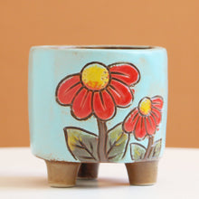 Load image into Gallery viewer, Personality Small Ceramic Stoneware Relief Hand-painted Succulent Flower Pot
