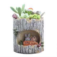 Load image into Gallery viewer, Creative Resin Tree Hole  Succulent Flower Pot
