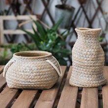 Load image into Gallery viewer, Woven pocket pottery flower pot
