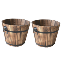 Load image into Gallery viewer, Solid Wood Succulent Plant Pots Carbonized Anticorrosive Wood Flower Box
