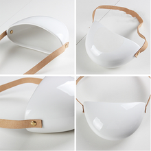 Load image into Gallery viewer, Green Plant Pot Hanging White Bright Flowerpot Ceramic Hemp Rope Leather Rope
