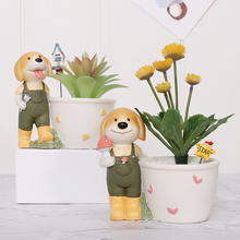 Load image into Gallery viewer, Cute Dog American Decorative Resin Succulent Flower Pot
