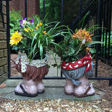 Load image into Gallery viewer, Muggle Face Flower Pot Garden Decoration Doji Jim Plant Flower Pot Sculpture
