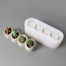 Load image into Gallery viewer, Four-hole flowerpot silicone mold
