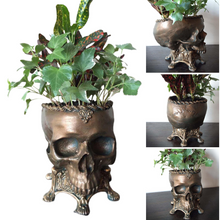 Load image into Gallery viewer, Home Skull Flower Pot Decoration Resin Crafts
