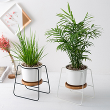 Load image into Gallery viewer, Trapezoidal wrought iron ceramic flower pot
