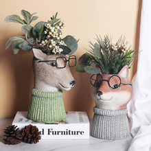 Load image into Gallery viewer, Resin Courtyard Garden Animal Flower Pot Vase Decoration

