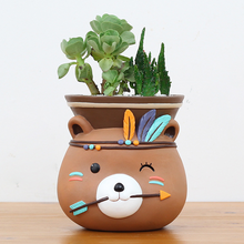 Load image into Gallery viewer, Indian Style Wall Mounted Plant Pot Wall Hanging Succulent Pots Cartoon Animal Shape Resin Indoor Flower Pots for Home Decor
