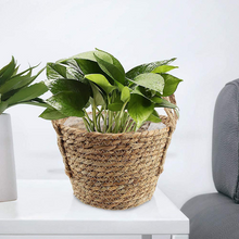 Load image into Gallery viewer, Desktop Decorative Plant Straw Flower Pot
