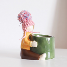 Load image into Gallery viewer, Creative Office Living Room Interior Desktop Ceramic Mini Cartoon Flower Pot
