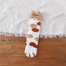 Load image into Gallery viewer, Women's Coral Fleece Cat Paw Pattern Kawaii Thick Warm Socks
