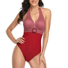 Load image into Gallery viewer, Women's Sexy Striped One-Piece Swimsuit
