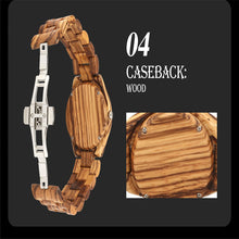 Load image into Gallery viewer, Quartz watch made of wood and steel buckle
