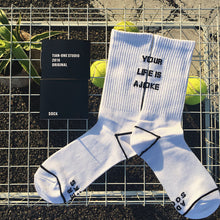 Load image into Gallery viewer, Letter tide brand solid color tube cotton socks
