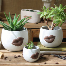 Load image into Gallery viewer, Creative Big Lips Cement Flower Pot Abstract Art
