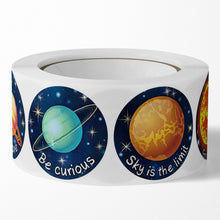 Load image into Gallery viewer, Multicolor, Large Round Planet Stickers Self-adhesive Children's Special Adhesive Sticker 1 Roll 100 Stickers
