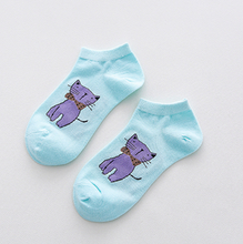 Load image into Gallery viewer, Cotton socks, spring and summer, new cartoon cat boat socks, sweat-absorbent breathable socks
