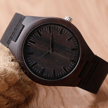 Load image into Gallery viewer, Black Wood Case Wood Belt Casual Quartz Watch
