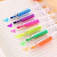 Load image into Gallery viewer, 6 Syringe Fluorescent Highlighter Pens

