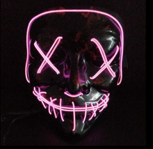 Load image into Gallery viewer, Halloween Cold Light Ghost Step Dance Clothes Glow Mask LED Flash Ghost Face Adult Fluorescent Dance Mask
