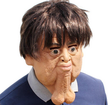 Load image into Gallery viewer, Fool's funny double chin mask Halloween rave party spoof wig
