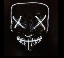 Load image into Gallery viewer, Halloween Cold Light Ghost Step Dance Clothes Glow Mask LED Flash Ghost Face Adult Fluorescent Dance Mask
