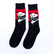 Load image into Gallery viewer, Happy tide socks, pandas, flowers and birds, colorful, high tube, casual cotton socks
