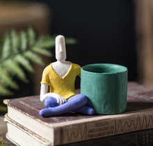 Load image into Gallery viewer, Cartoon Character Ceramic Flower Pot Succulents Abstract Human Face Flower Pot Home Desktop Vase Micro Landscape Decoration
