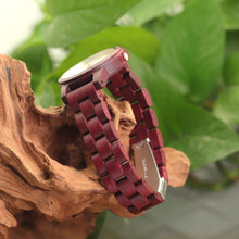 Load image into Gallery viewer, Ladies New Wooden Watch, Shell Face Casual Wooden Quartz Watch, Violet Wood Watch
