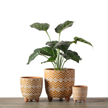Load image into Gallery viewer, Terracotta three-legged flower pot
