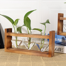 Load image into Gallery viewer, Creative Heart-shaped Hydroponic Vase Glass Wood Flower
