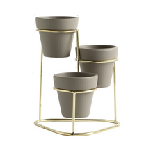 Load image into Gallery viewer, Simple iron frame ceramic flower pot
